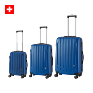 סט מזוודות קשיחות צבע כחול