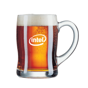 כוס בירה עם הדפסה של לוגו