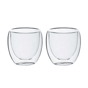 זוג כוסות זכוכית דופן כפולה מתנה